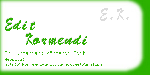 edit kormendi business card
