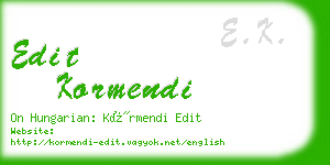 edit kormendi business card